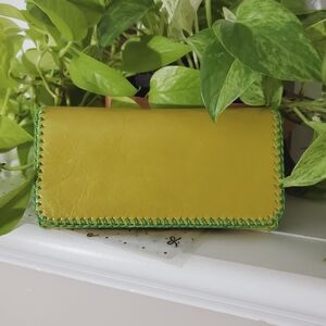 Vintage Lime Full Leather Card And Coin Wallet